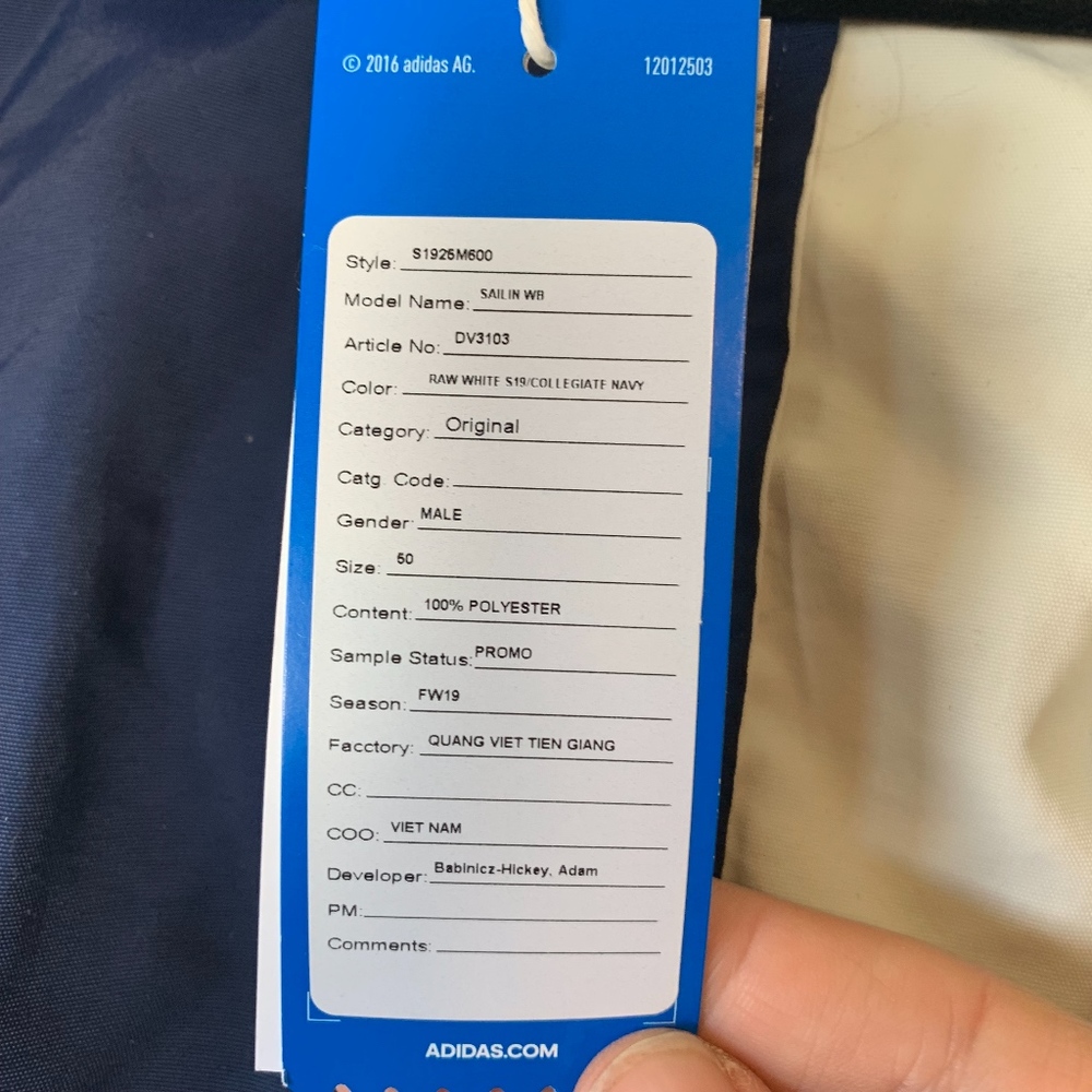 Adidas Originals Bailer Wind Jacket blue and white - Picture 6 of 8